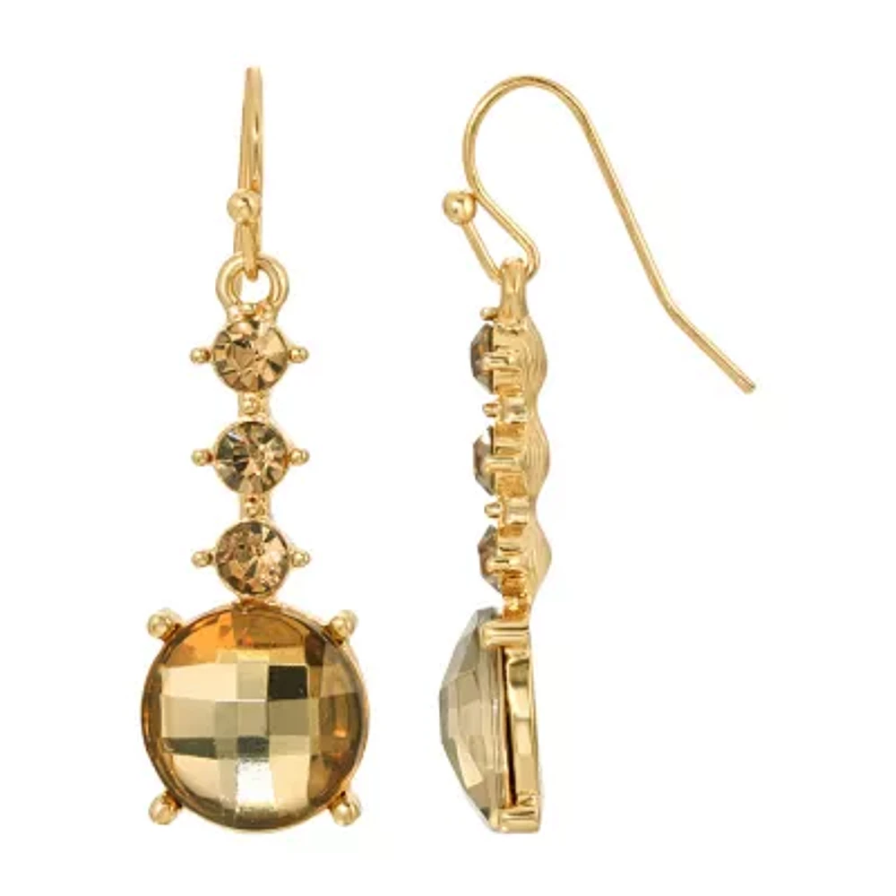 1928 Gold Tone Womens Champagne Drop Earrings