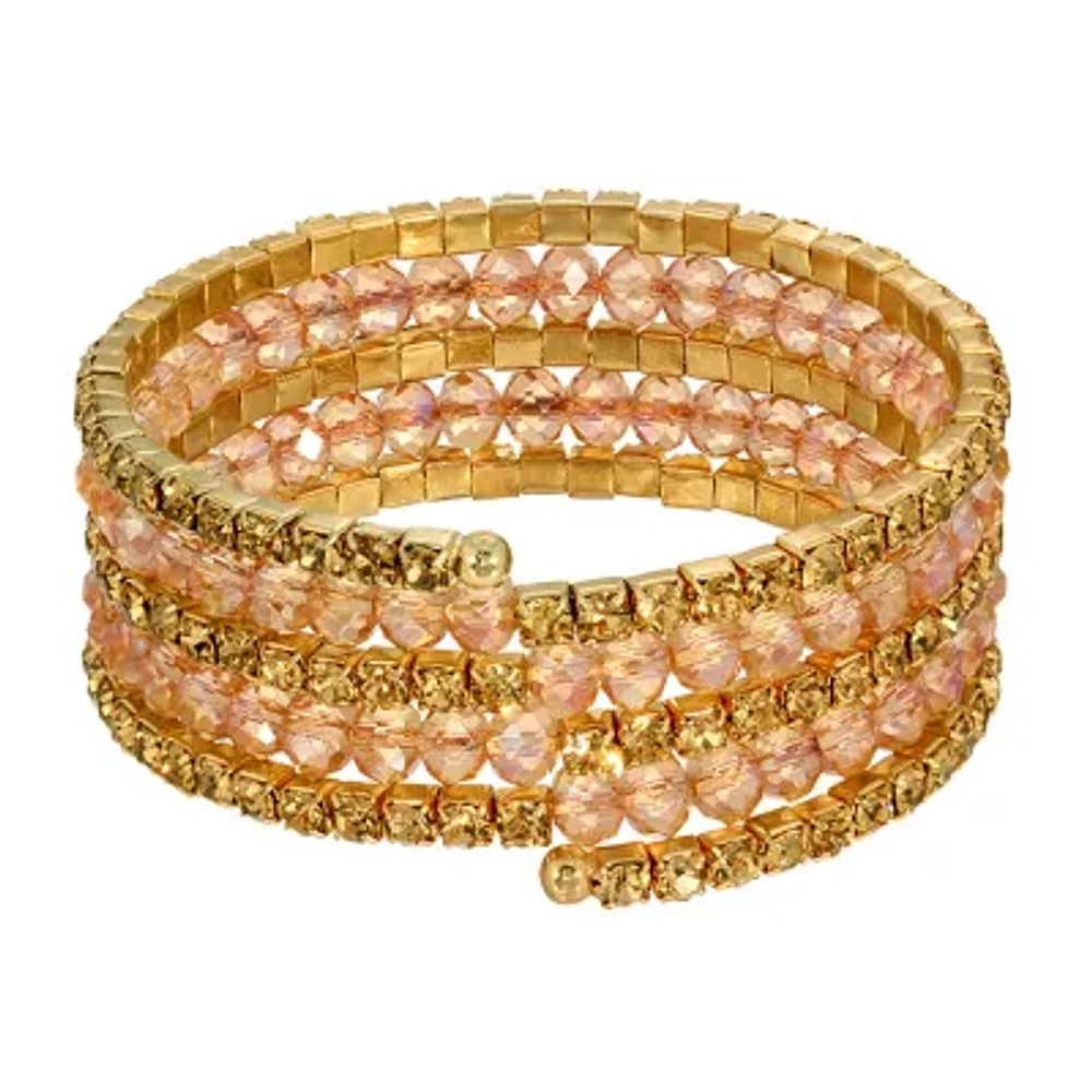 1928 Gold Tone Womens Champagne Wrap Bracelet