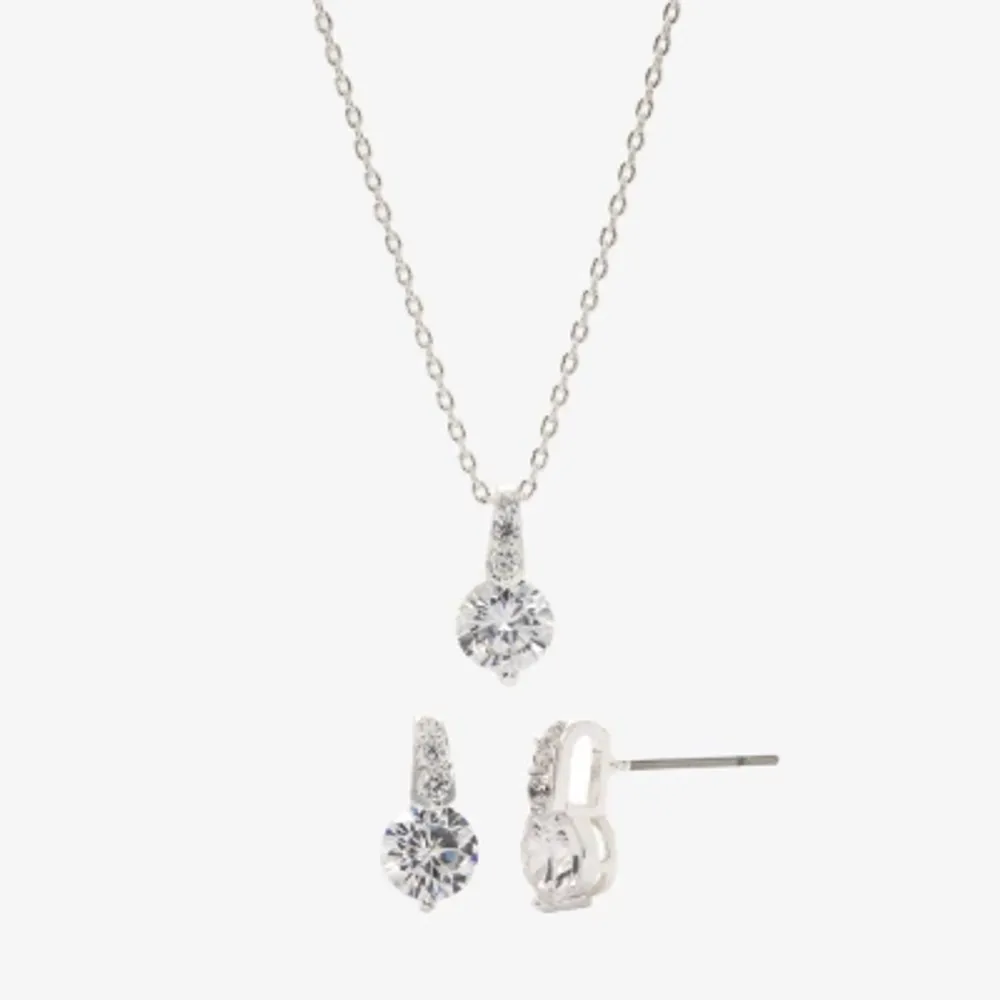 Sparkle Allure Womens /2 CT. T.W. Cubic Zirconia Pure Silver Over Brass 2-pc. Jewelry Set