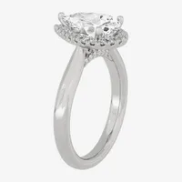 (H-I / Si1-Si2) Womens 2 1/4 CT. T.W. Lab Grown White Diamond 10K Gold Pear Halo Engagement Ring