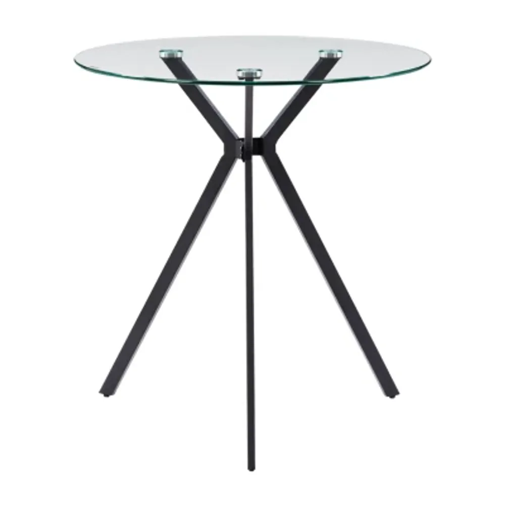 Corliving Lennox Round Glass-Top Dining Table