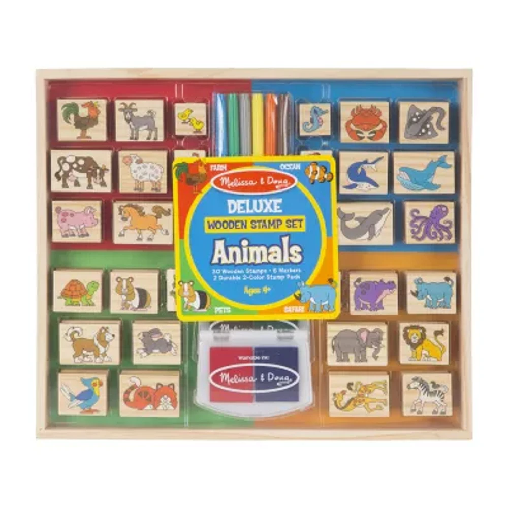 Melissa & Doug Deluxe Wooden Stamp Set - Animals Art Set