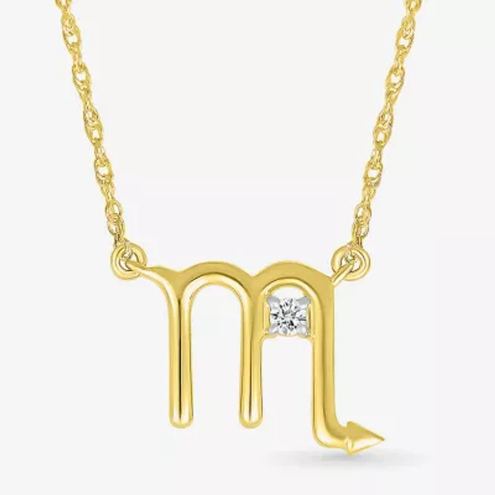 Womens Diamond Accent Natural White Diamond 10K Gold / Inch Pendant Necklace