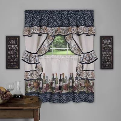 Chateau 3-pc. Rod Pocket Kitchen Curtains & Drapes Window Set
