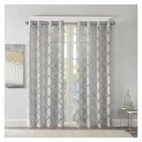 Madison Park Laya Trellis Grommet Top Sheer Single Curtain Panel