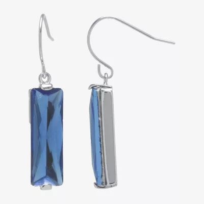 Sparkle Allure Womens Red Crystal Pure Silver Over Brass Rectangular Drop Earrings