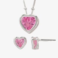 Mixit Womens Purple Cubic Zirconia Heart Hypoallergenic 2-pc. Jewelry Set