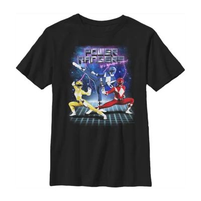 Little & Big Kid Boys Crew Neck Short Sleeve Regular Fit Power Rangers Graphic T-Shirt