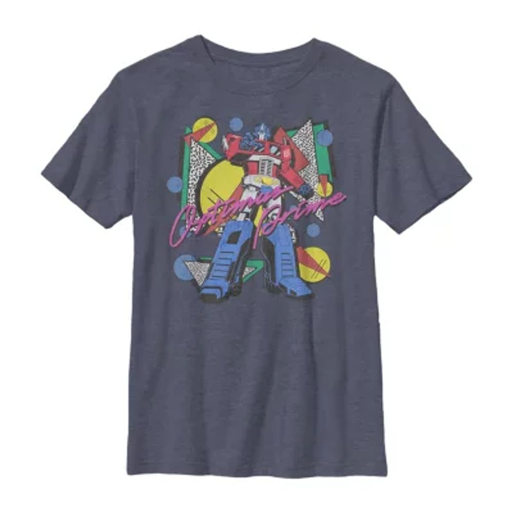 Little & Big Kid Boys Crew Neck Short Sleeve Regular Fit Transformers Graphic T-Shirt