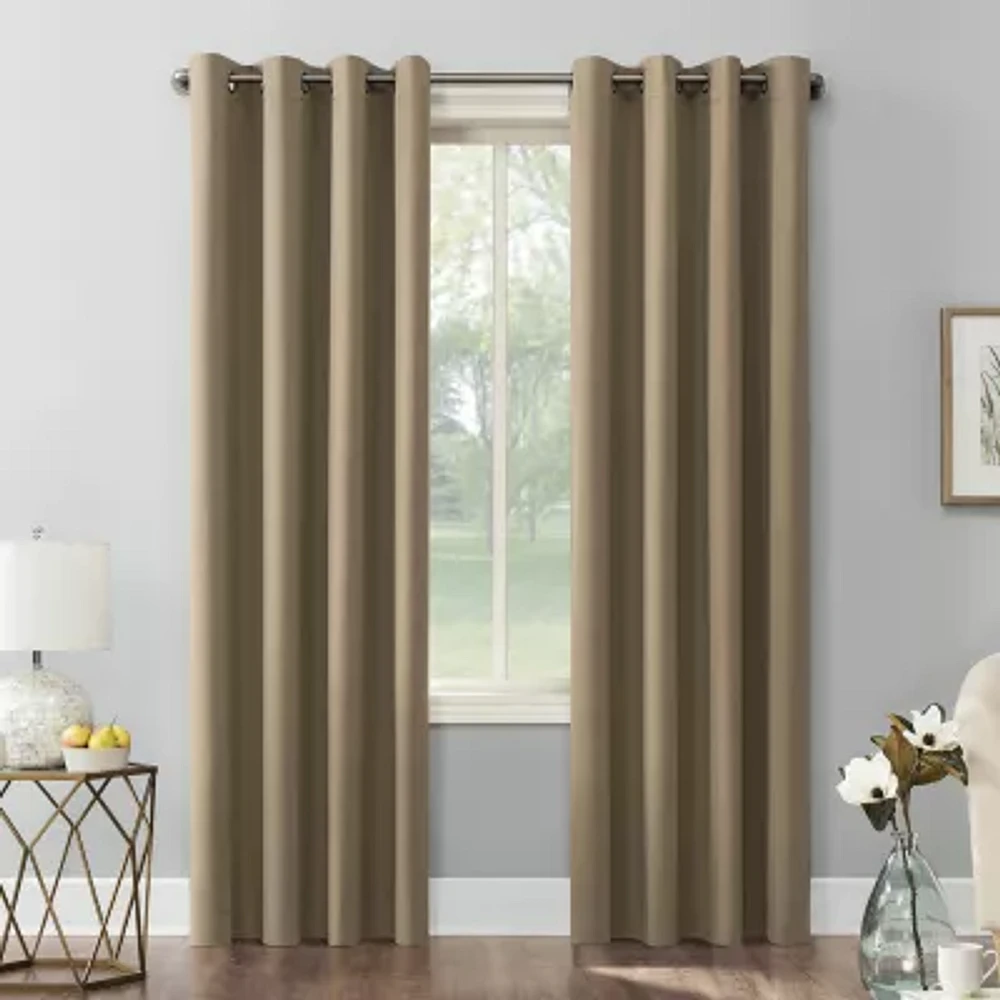 Sun Zero Saxon Grommet Top Energy Saving Blackout Single Curtain Panel
