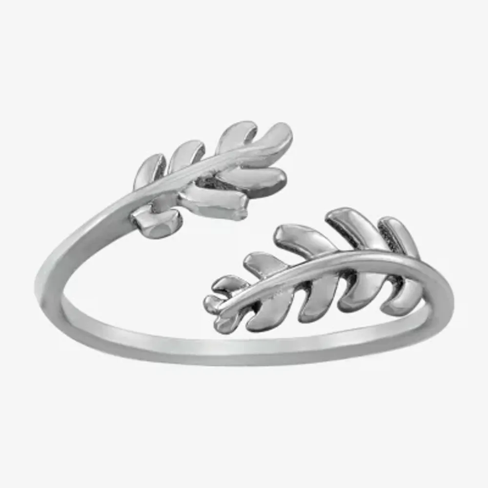 Silver Treasures Womens Sterling Bypass Band
