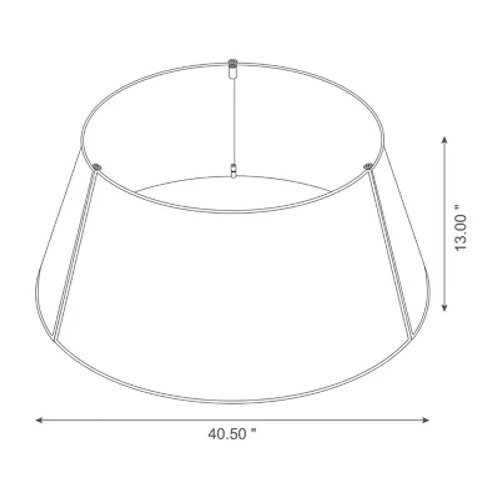 Glitzhome 40.5" Red Hammered Metal Christmas Tree Collar