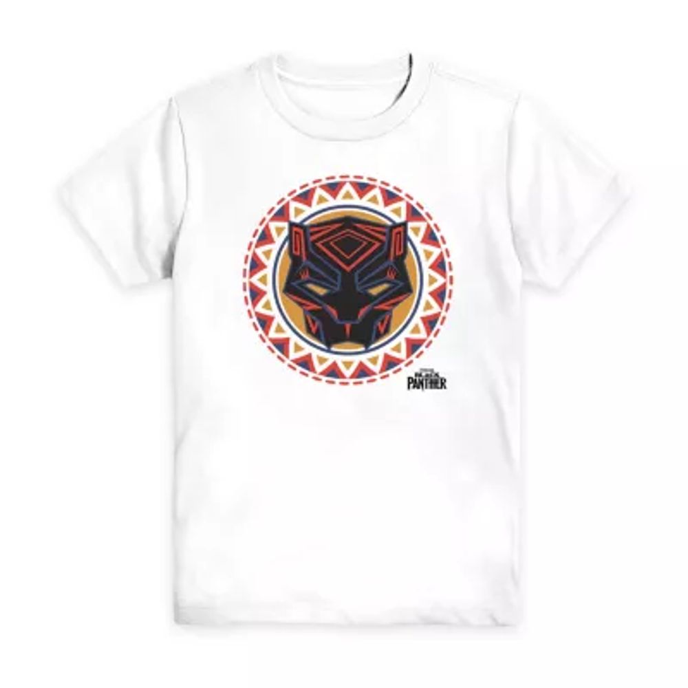 Disney Collection Little & Big Kid Boys Crew Neck Short Sleeve Regular Fit Black Panther Graphic T-Shirt