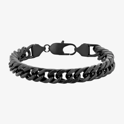 Mens Stainless Steel Inch Solid Curb Chain Bracelet