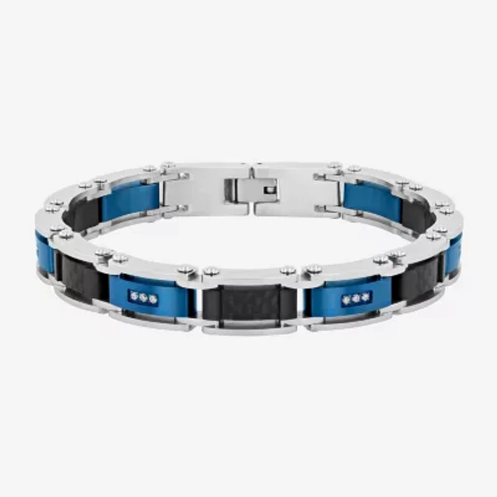 (H / Si2-I1) Mens Stainless Steel Solid 8 1/2 Inch Link Bracelet