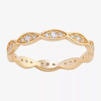 Silver Treasures Womens Cubic Zirconia 14K Gold Over Band