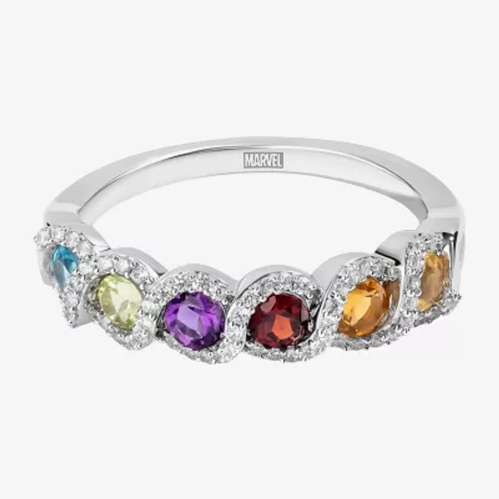 Marvel Fine Jewelry Womens 1/5 CT. Genuine Sterling Silver Round Band