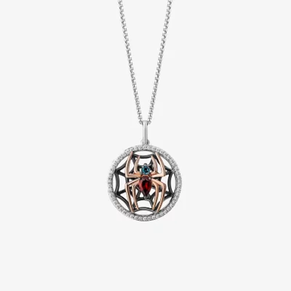 Marvel Fine Jewelry Womens 1/6 CT. T.W. Genuine Red Garnet 14K Rose Gold Over Silver Sterling Silver 18 Inch Pendant Necklace