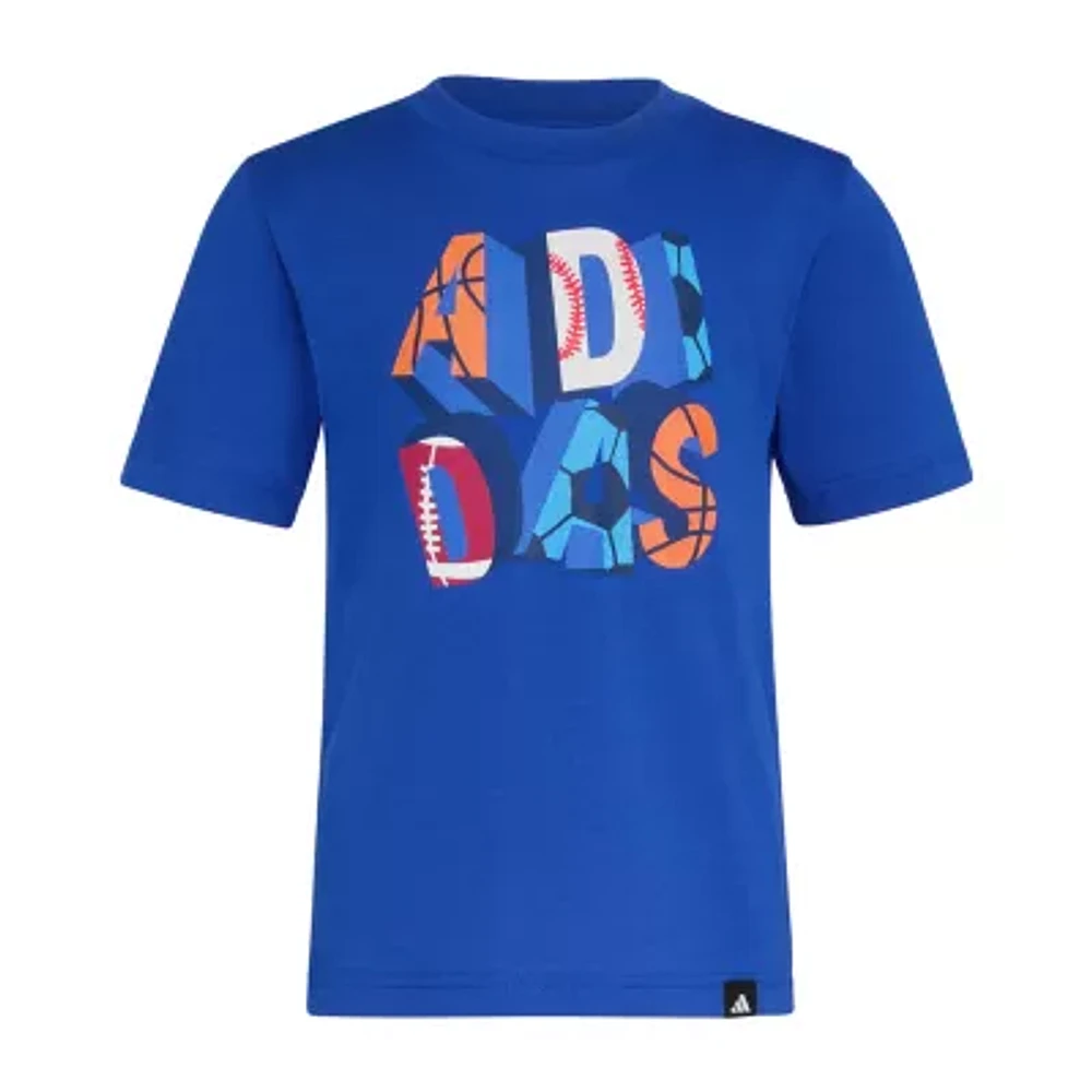 adidas Toddler Boys Crew Neck Short Sleeve Regular Fit Graphic T-Shirt