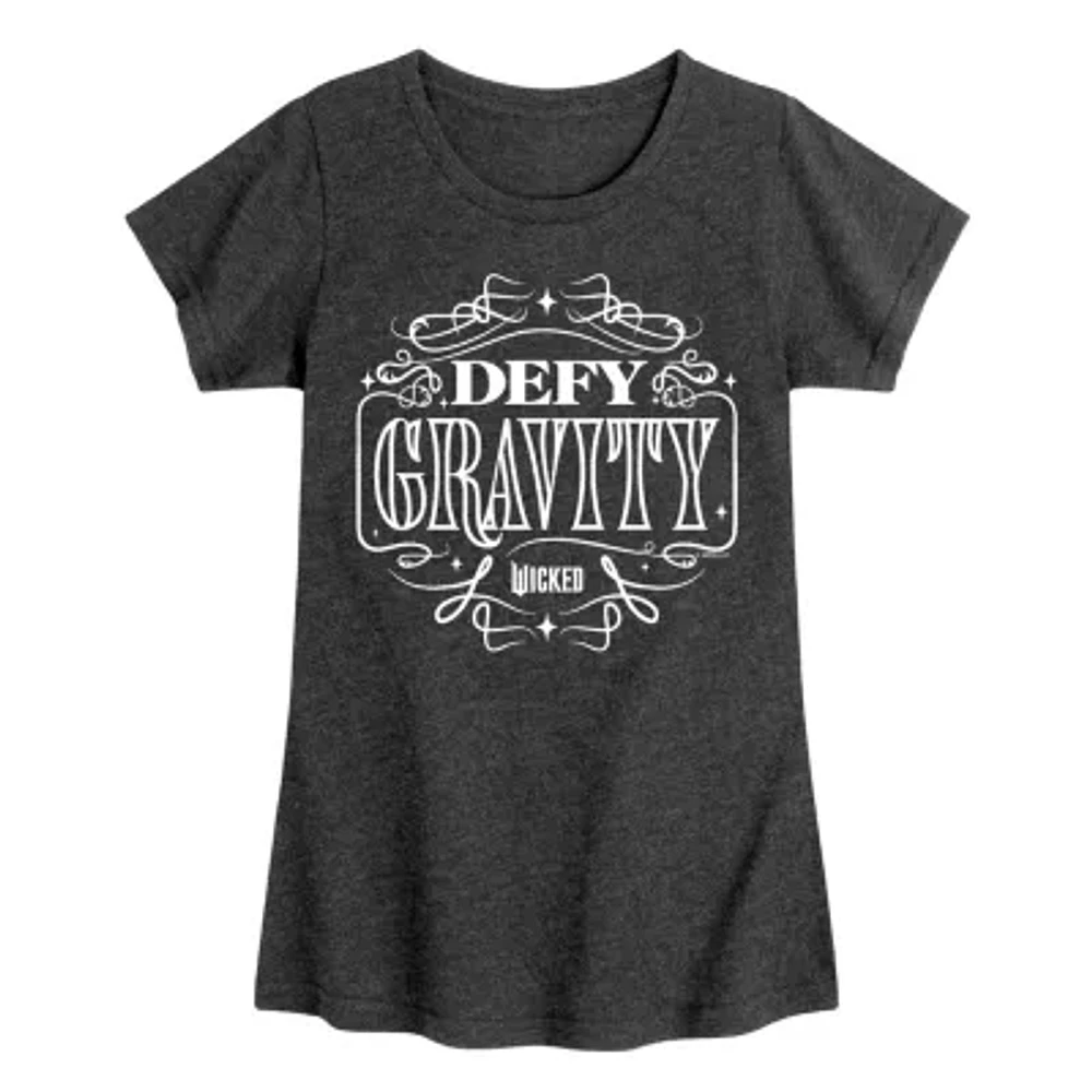Defy Gravity Big Kid Girls Crew Neck Short Sleeve Wicked T-Shirt