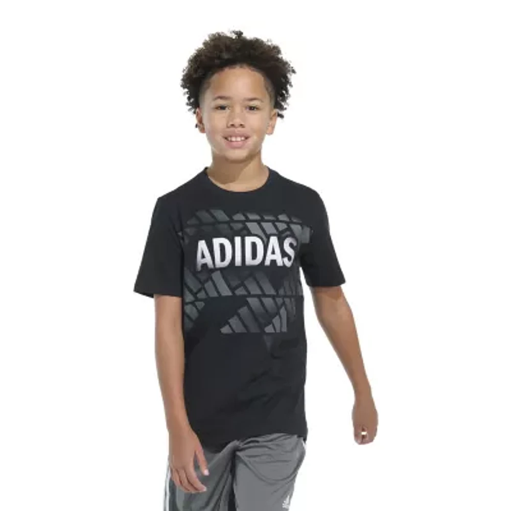 adidas Big Kid Boys Crew Neck Short Sleeve Regular Fit Graphic T-Shirt