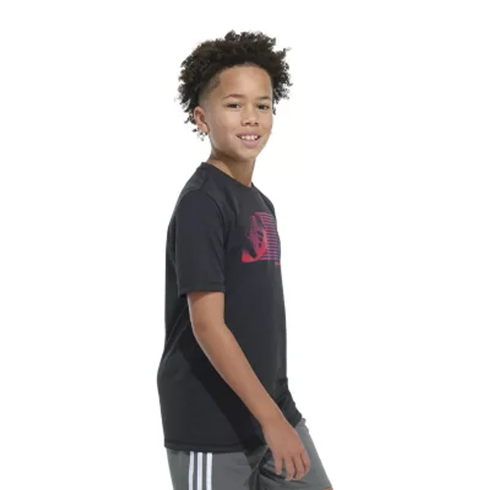 adidas Big Kid Boys Crew Neck Short Sleeve Regular Fit Graphic T-Shirt