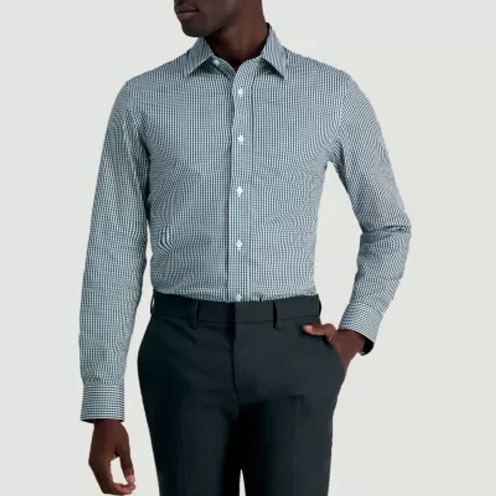 Haggar Smart Wash Easy Care Mens Regular Fit Long Sleeve Dress Shirt