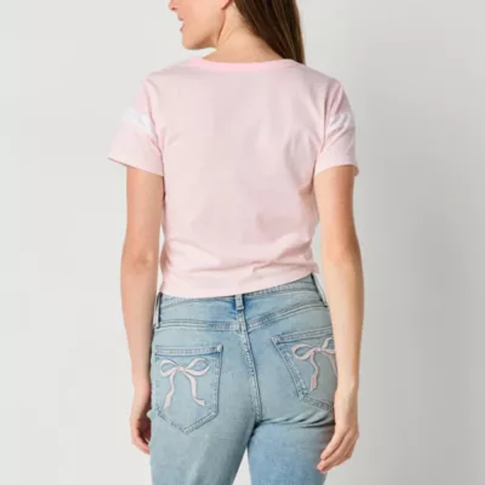 Strawberry Shortcake Ringer Tee Womens Crew Neck Short Sleeve Regular Fit Juniors Graphic T-Shirt