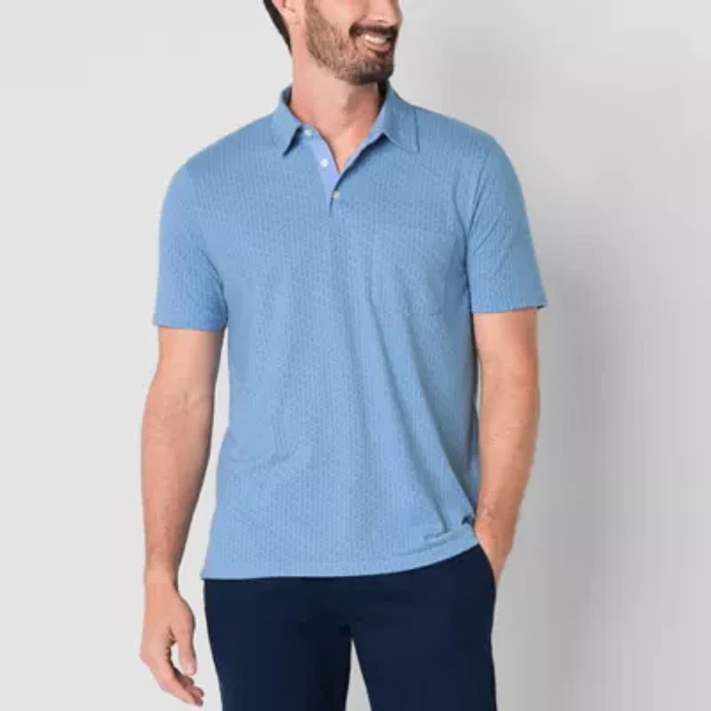 St. John's Bay Sueded Jersey Mens Slim Fit Short Sleeve Polo Shirt