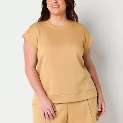 Stylus Womens Crew Neck Short Sleeve Plus T-Shirt