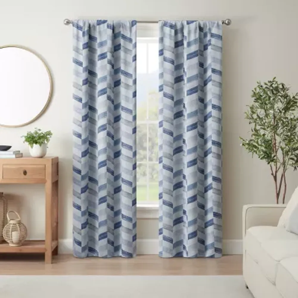 Eclipse Kerry Crispen Geometric Rod Pocket Energy Saving Blackout Set of 2 Curtain Panel