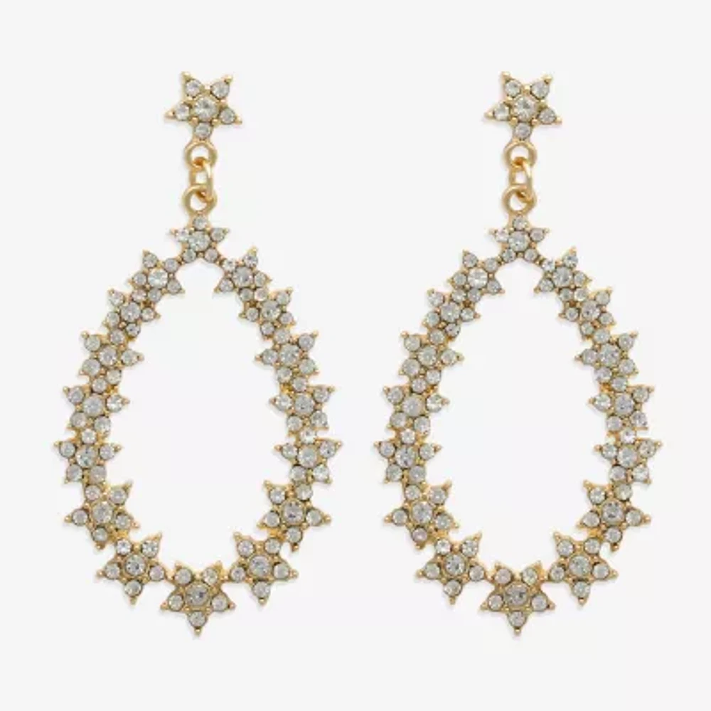 Mixit Hypoallergenic Gold Tone Womens Cubic Zirconia Star Hypoallergenic Drop Earrings