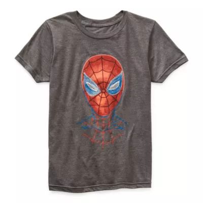Little & Big Kid Boys Crew Neck Short Sleeve Regular Fit Spiderman Graphic T-Shirt