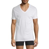Stafford Dry + Cool Mens 4 Pack Short Sleeve V Neck Moisture Wicking T-Shirt Big