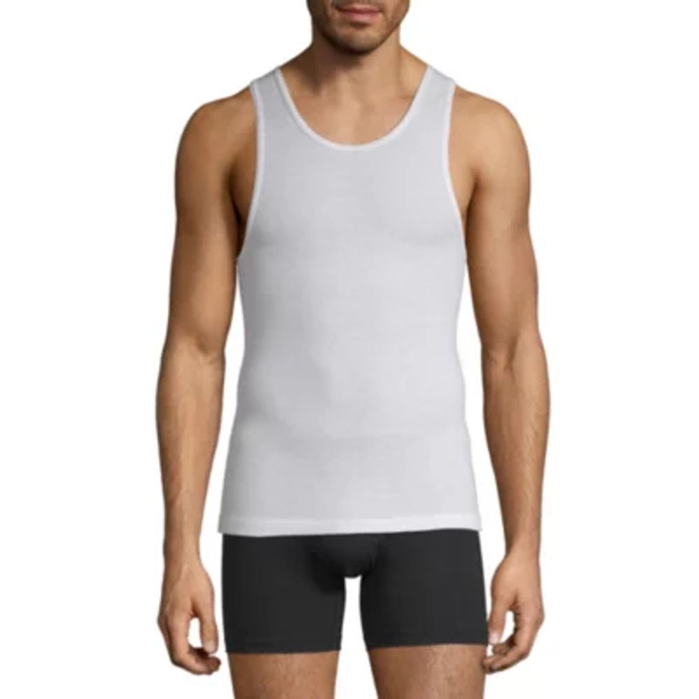 Stafford Dry + Cool Mens Round Neck Sleeveless Quick 4 Pack Big Tank
