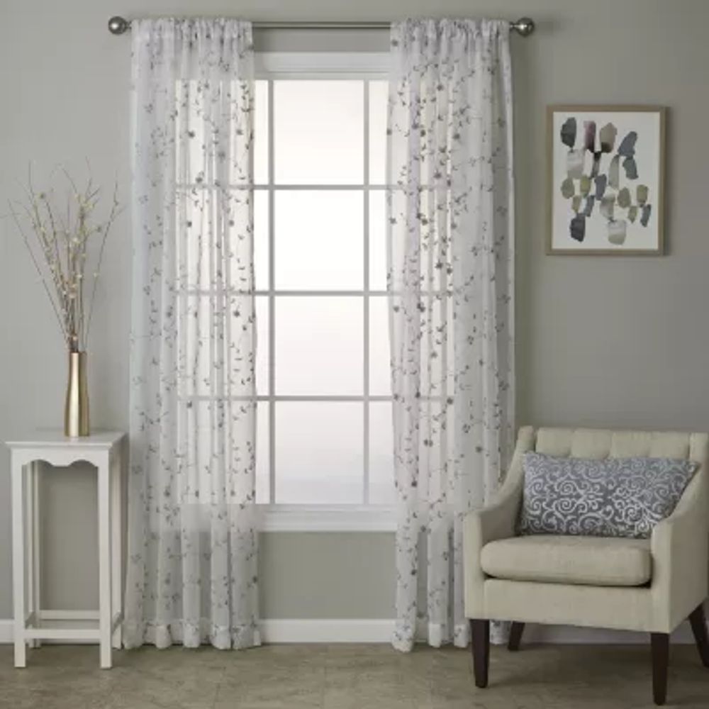 Saturday Knight Whispering Winds Rod Pocket Light-Filtering Single Curtain Panel