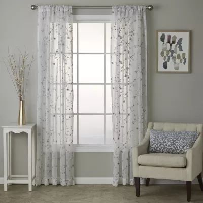 Saturday Knight Whispering Winds Rod Pocket Light-Filtering Single Curtain Panel