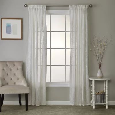 Saturday Knight Isabella Lace Rod Pocket Light-Filtering Single Curtain Panel