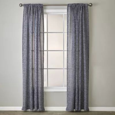 Saturday Knight Soft Swirl Rod Pocket Light-Filtering Single Curtain Panel