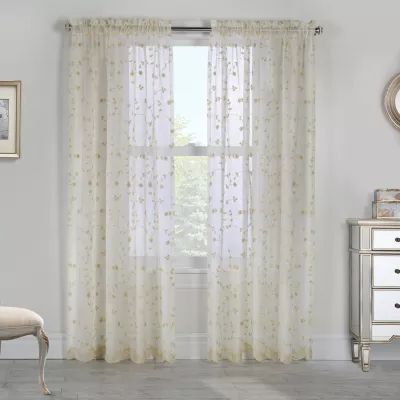 Grandeur Rod Pocket Light-Filtering Single Curtain Panel