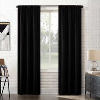 Sun Zero Bergen Rod Pocket 100% Blackout Single Curtain Panel