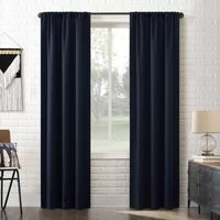 Sun Zero Bergen Rod Pocket 100% Blackout Single Curtain Panel