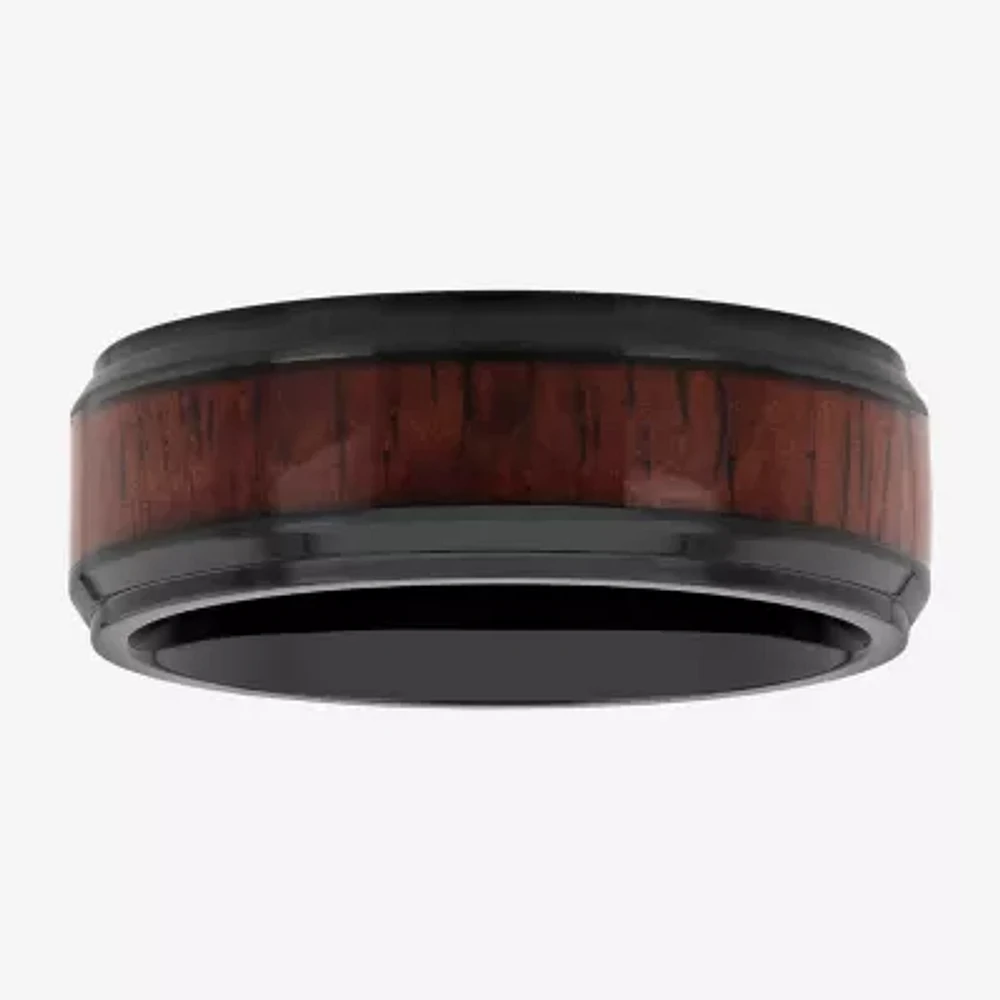 Mens 8MM Stainless Steel Wedding Band