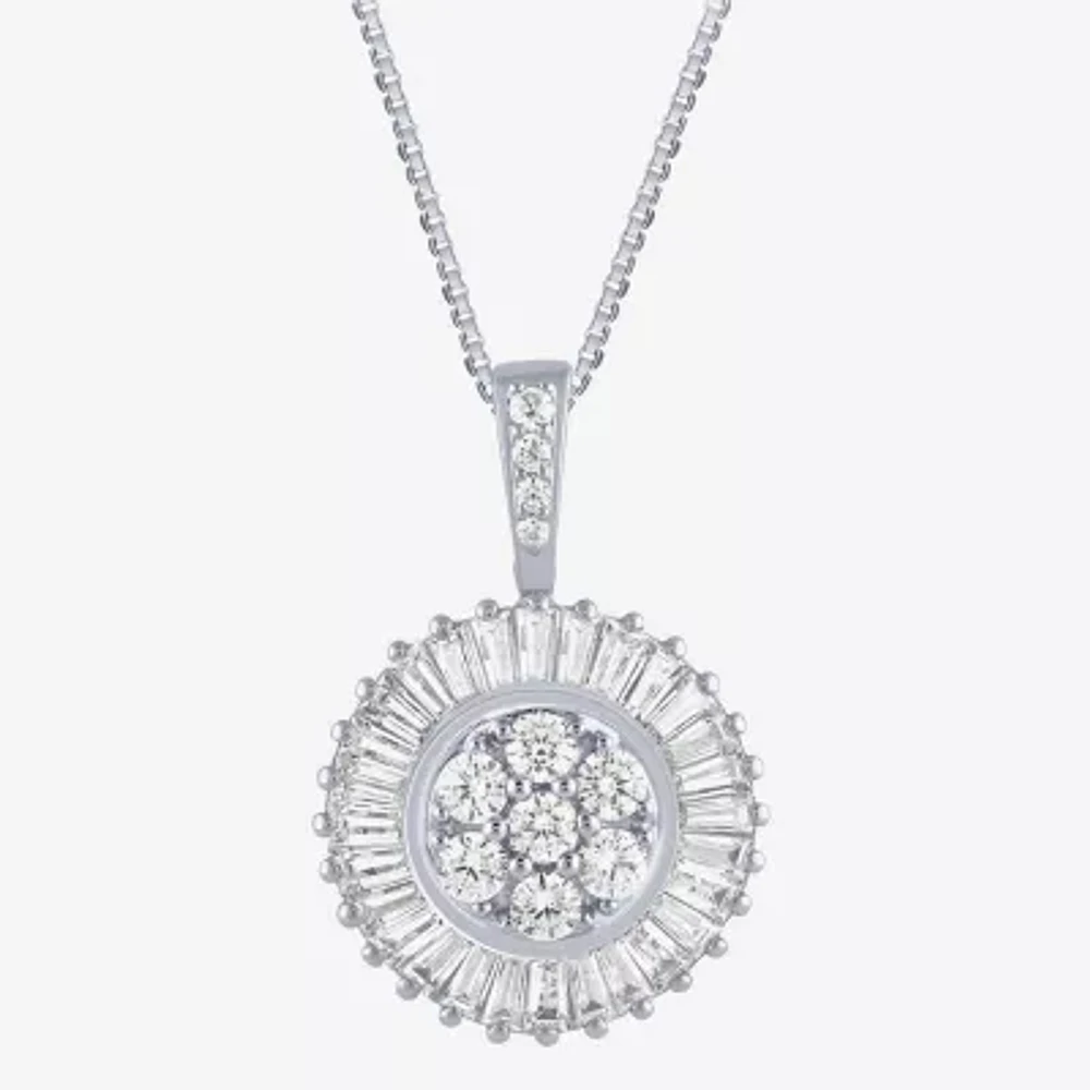 (G / Si2) Womens 2 CT. T.W. Lab Grown White Diamond 14K Gold Round 18 Inch Pendant Necklace