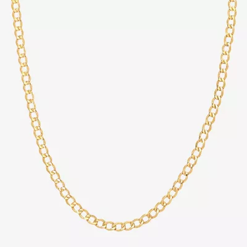 Made Italy Unisex Adult 10K Gold 20 Inch Curb Chain Necklace