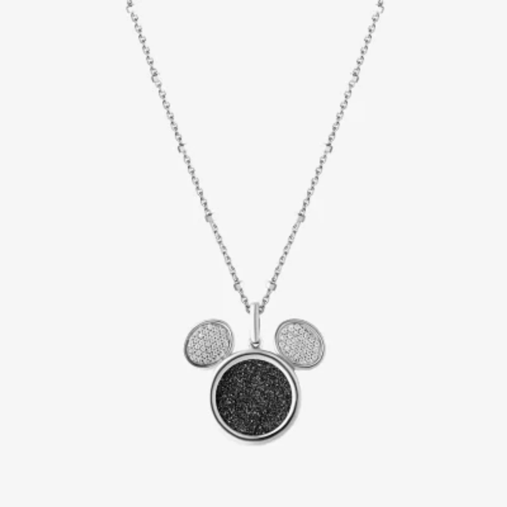 Disney Jewels Collection Womens 1/ CT. T.W. Natural White Diamond Sterling Silver 18 Inch Pendant Necklace