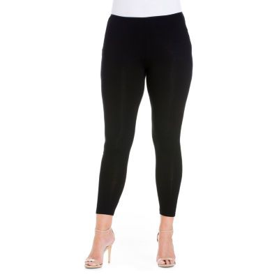 24seven Comfort Apparel Womens Slim Mid Rise Regular Fit Plus Ankle Pant