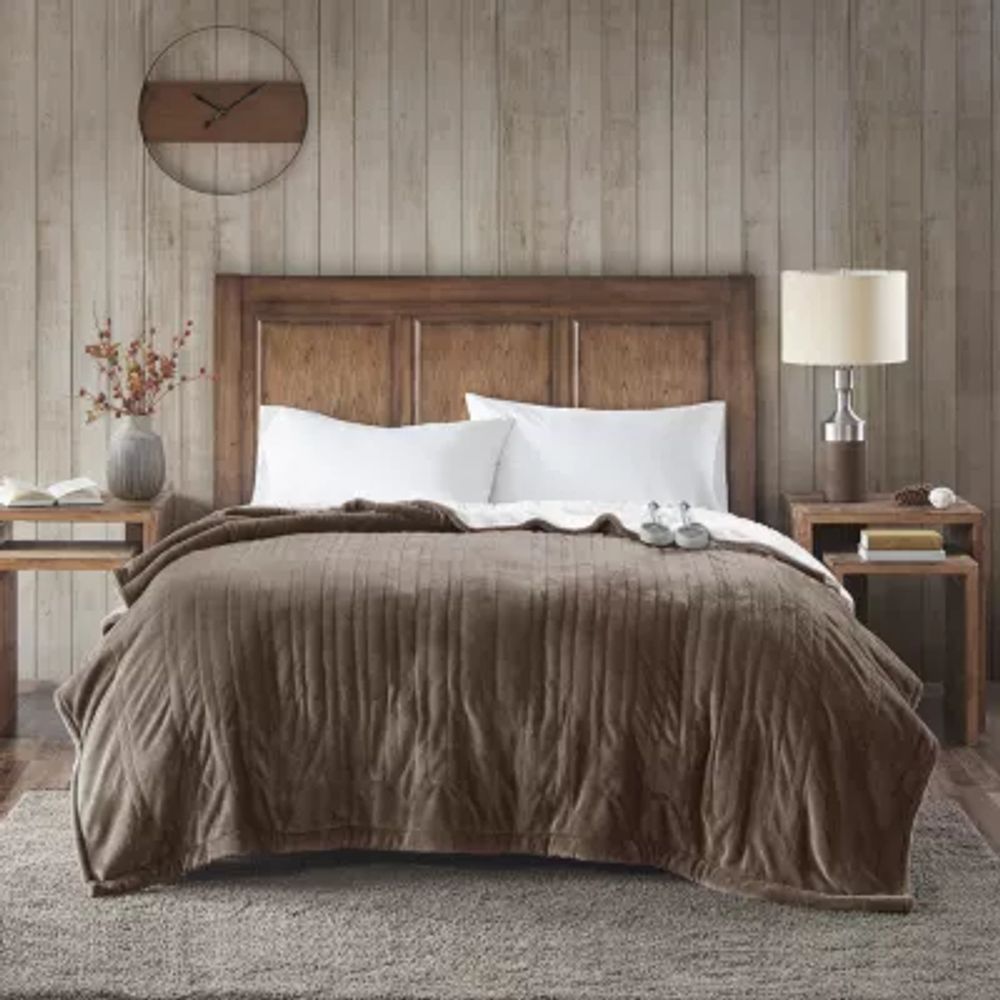 Woolrich Heated Plush To Berber Electric Midweight Blanket