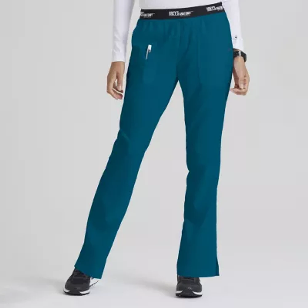 Grey's Anatomy™ by Barco Classic 4275 Aubrey 3-Pocket Low-Rise Flared Leg Womens Petite Moisture Wicking Scrub Pant