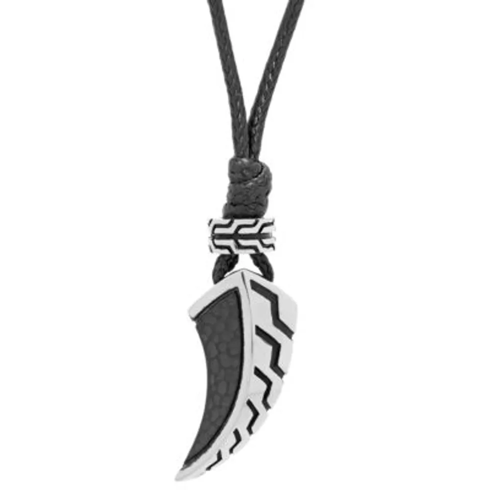Tooth Mens Stainless Steel 20 Inch Pendant Necklace